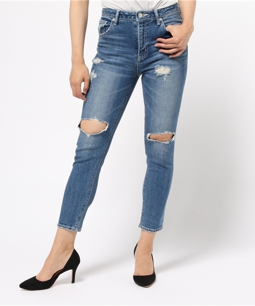SLY（スライ）の「LARCH CRASH JW ANKLE SLIM-B（デニムパンツ・レディース・ブルー・25inch/23inch/24inch/26inch/27inch）」の8枚目の写真