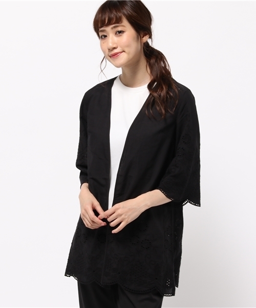 SLY(スライ)の「CUT WORK LACE GOWN(カーディガン/ボレロ・レディース・ブラック/ベージュ/オフホワイト・FREE)」の3枚目の写真