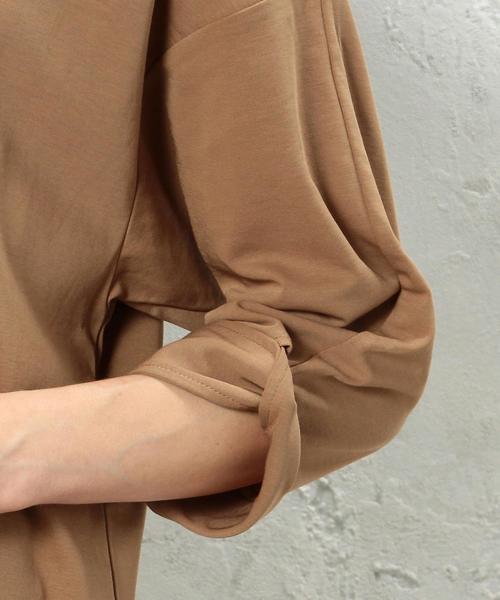 green label relaxing(グリーンレーベルリラクシング)の「CR ポンチ ソデネジレ 7SL PO カットソー◆(Tシャツ/カットソー・レディース・ブラウン/オフホワイト/ブラック・FREE)」の8枚目の写真