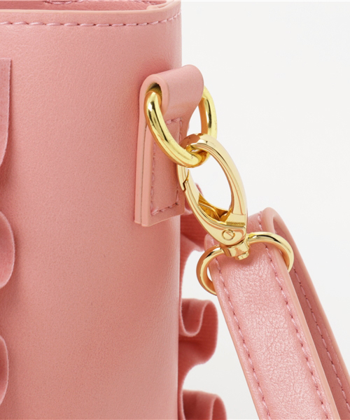 WEGO（ウィゴー）の「WEGO/フリルショルダーバッグ（ショルダーバッグ・レディース・グレー/ピンク/ブラック・FREE）」の4枚目の写真