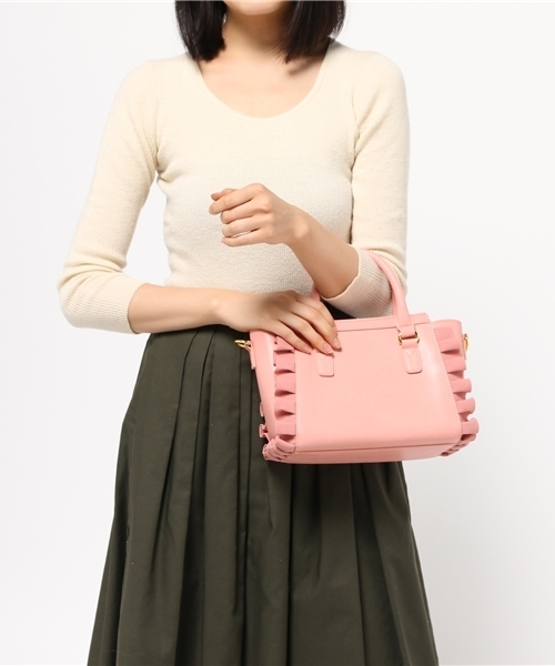 WEGO（ウィゴー）の「WEGO/フリルショルダーバッグ（ショルダーバッグ・レディース・グレー/ピンク/ブラック・FREE）」の8枚目の写真