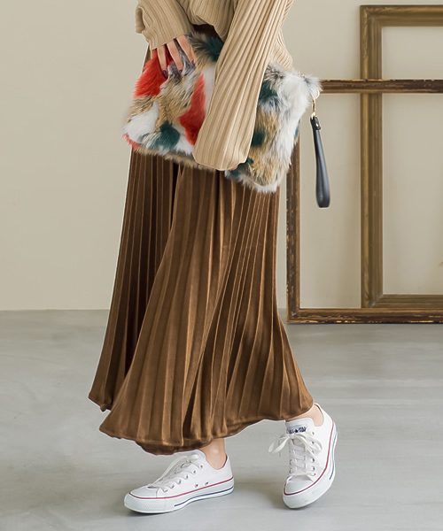 Re:EDIT（リエディ）の「[リエディ]ニットソープリーツスカンツ[リエディオリジナル]ボトムス/パンツ/ワイドパンツ・ガウチョパンツ（その他パンツ・レディース・ワイン/モカ/ブラック/パープル/ダークブルー・X-LARGE/LARGE/MEDIUM）」の3枚目の写真