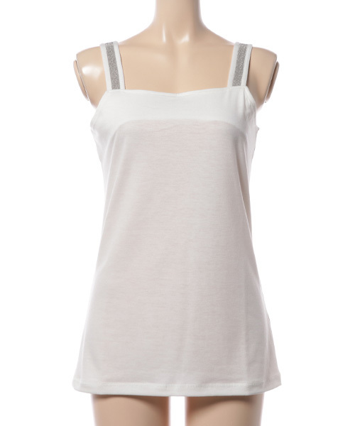 INTERPLANET WINGS（インタープラネットウィング）の「ボールチェーンタンクトップ（タンクトップ・レディース・オフホワイト/オレンジ/ブラック/オリーブ・FREE）」の2枚目の写真