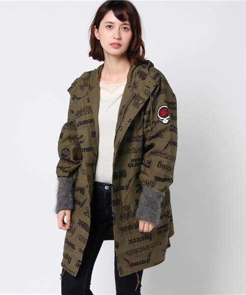 t*6様 【超希少L】総柄ロゴ　ヒステリックグラマー　ミリタリージャケット カー HYSTERIC GLAMOUR（ヒステリックグラマー）の「METAL LOGO総柄