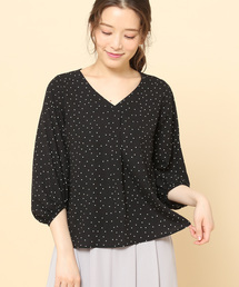 ROPE' PICNIC | ドットプリントVネックブラウス(シャツ/ブラウス)
