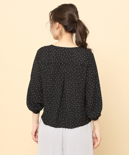 ROPE' PICNIC（ロペピクニック）の「ドットプリントVネックブラウス（シャツ/ブラウス・レディース・ブラック・36/38）」の5枚目の写真