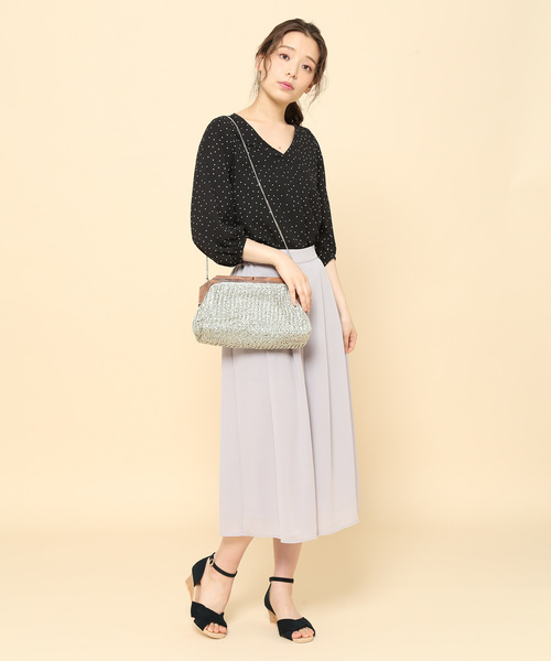 ROPE' PICNIC（ロペピクニック）の「ドットプリントVネックブラウス（シャツ/ブラウス・レディース・ブラック・36/38）」の11枚目の写真