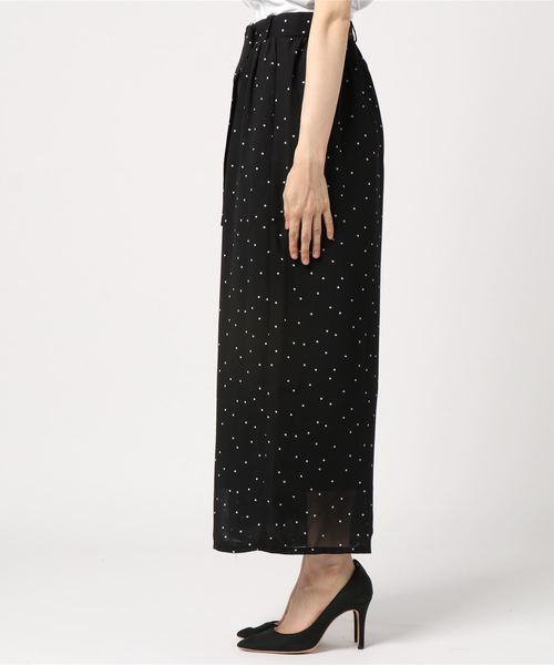 KOBE LETTUCE（コウベレタス）の「[ドット柄/フラワー柄]バックウエストゴムDカンベルトワイドパンツ レディース ボトムス[M2130]神戸レタス（その他パンツ・レディース・ホワイト/ブラック/イエロー系その他/グリーン系その他/ブラック系その他・FREE）」の7枚目の写真