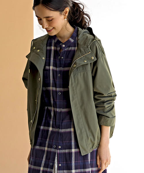 green label relaxing（グリーンレーベルリラクシング）の「◆SC フード ブルゾン（ブルゾン・レディース・ブラック/オリーブ/ベージュ・36/34/42/44/38/40）」の3枚目の写真