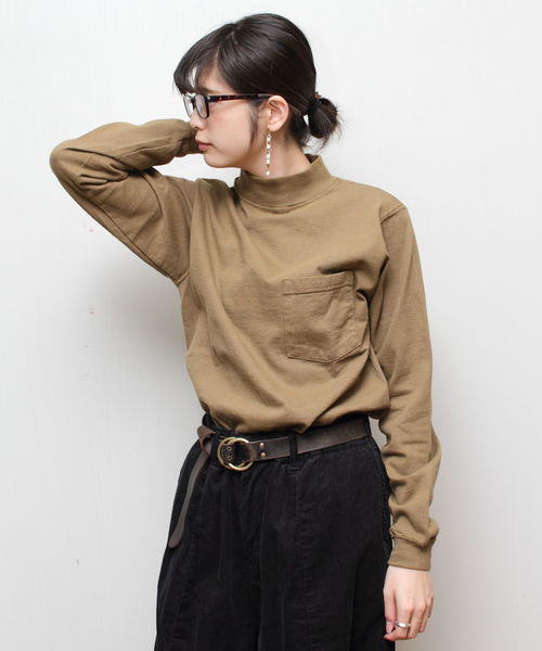 Goodwear(Since1983)(グッドウェア)の「GOODWEAR/グッドウェア モックロングスリーブTEE(WS)(Tシャツ/カットソー・レディース・ホワイト/ブラック/ブラウン/グレー系その他/ナチュラル・S)」の4枚目の写真