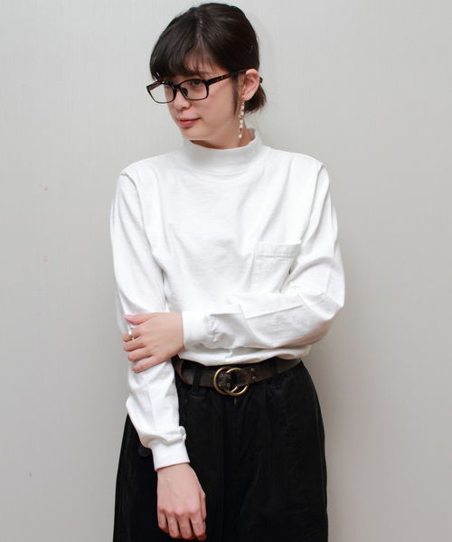 Goodwear(Since1983)(グッドウェア)の「GOODWEAR/グッドウェア モックロングスリーブTEE(WS)(Tシャツ/カットソー・レディース・ホワイト/ブラック/ブラウン/グレー系その他/ナチュラル・S)」の2枚目の写真
