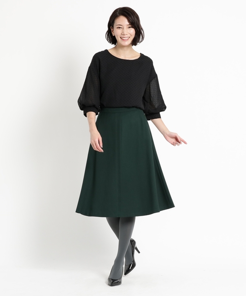 Sunauna(スーナウーナ)の「【洗える】フロッキードット袖コンブラウス(シャツ/ブラウス・レディース・ブラック/グリーン/ボルドー・40/38/34)」の11枚目の写真