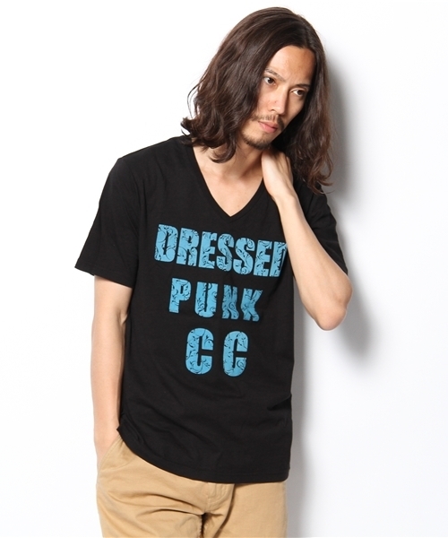 CUSTOM CULTURE(カスタムカルチャー)の「プリントTEE DRESSED PUNK(Tシャツ/カットソー・メンズ・サックスブルー/ライトピンク/クリーム/ブラック×ホワイト/ホワイト×ブラック/ホワイト×ピンク/ブラック×ブルー・2/3)」の5枚目の写真