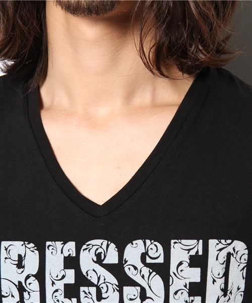 CUSTOM CULTURE(カスタムカルチャー)の「プリントTEE DRESSED PUNK(Tシャツ/カットソー・メンズ・サックスブルー/ライトピンク/クリーム/ブラック×ホワイト/ホワイト×ブラック/ホワイト×ピンク/ブラック×ブルー・2/3)」の11枚目の写真