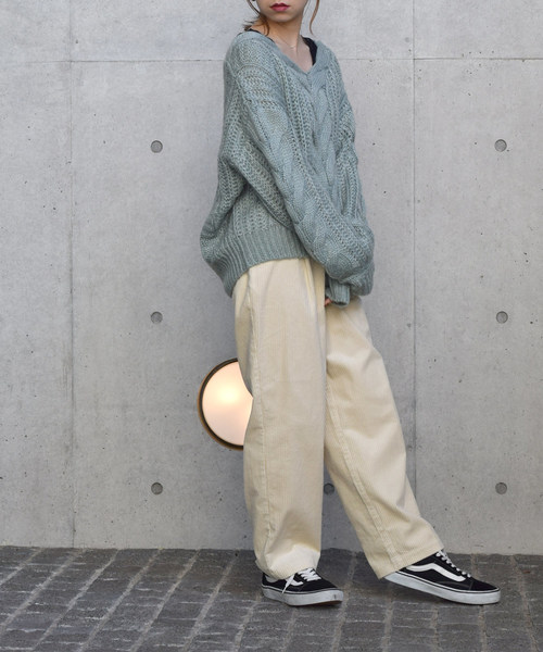 w closet(ダブルクローゼット)の「タック入りペグトップフルレングスパンツ_(その他パンツ・レディース・アイボリー/モカ/ラベンダー・FREE)」の6枚目の写真