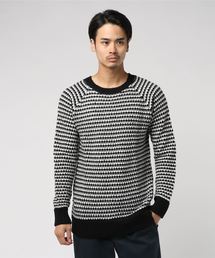 【291295=HOMME】 5GG 2PLY 段違い畦編みニット
