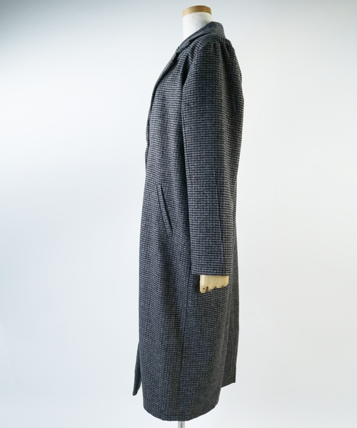 reca（レカ）の「フェイクウールタッチグレンチェック　ロング丈チェスターコート（チェスターコート・レディース・グレー/キャメル・FREE）」の5枚目の写真