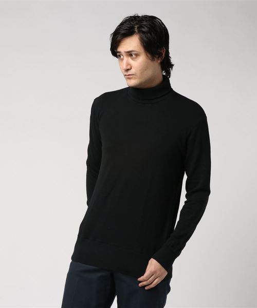 STUDIOUS（ステュディオス）の「コットンハイネックプルオーバー（Tシャツ/カットソー・メンズ・ライトグレー/ブラック・1/2）」の2枚目の写真