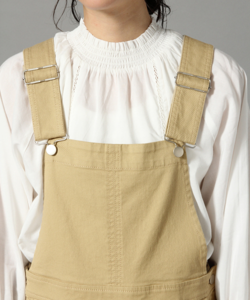 LOWRYS FARM（ローリーズファーム）の「カツラギジャンスカ　818561（ジャンパースカート・レディース・オフホワイト/ブラック/ベージュ・MEDIUM/LARGE）」の8枚目の写真