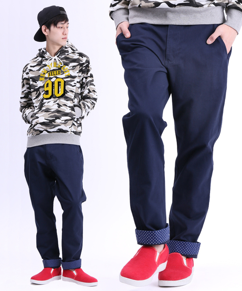 WEGO(ウィゴー)の「WEGO/ロールアップチノパンツ(チノパンツ・メンズ・ホワイト系その他/ベージュ/ベージュ系その他/ネイビー/ブルー系その他/ホワイト・LARGE/MEDIUM)」の6枚目の写真