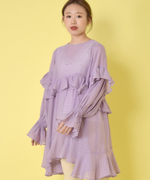 w closet | ふりふりドビーシフォンワンピ(ワンピース)