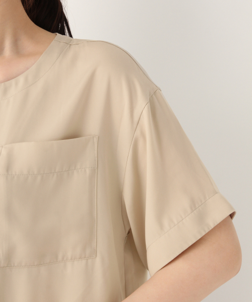 GLOBAL WORK（グローバルワーク）の「コンパンクトＴブラウス/835363（シャツ/ブラウス・レディース・ブラック/オフホワイト/サックスブルー・MEDIUM/LARGE）」の14枚目の写真