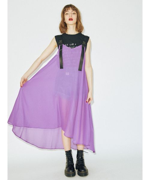 jouetie（ジュエティ）の「バックルシースルーワンピース（ワンピース・レディース・ブラック/パープル/ピンク/ライトグリーン・MEDIUM）」の5枚目の写真