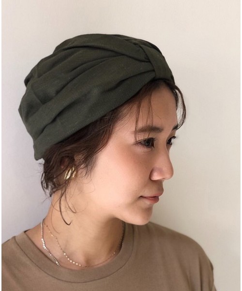 TODAYFUL(トゥデイフル)の「ギャザーターバンキャップ(キャップ・レディース・カーキ/ベージュ・FREE)」の1枚目の写真