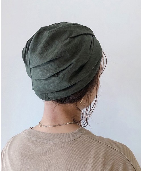 TODAYFUL(トゥデイフル)の「ギャザーターバンキャップ(キャップ・レディース・カーキ/ベージュ・FREE)」の4枚目の写真