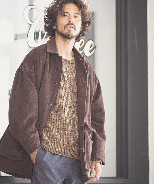 CAMBIO(カンビオ)の「mj6495-Corduroy Loose Surf Jacket ジャケット(その他アウター)」|ダークブラウン