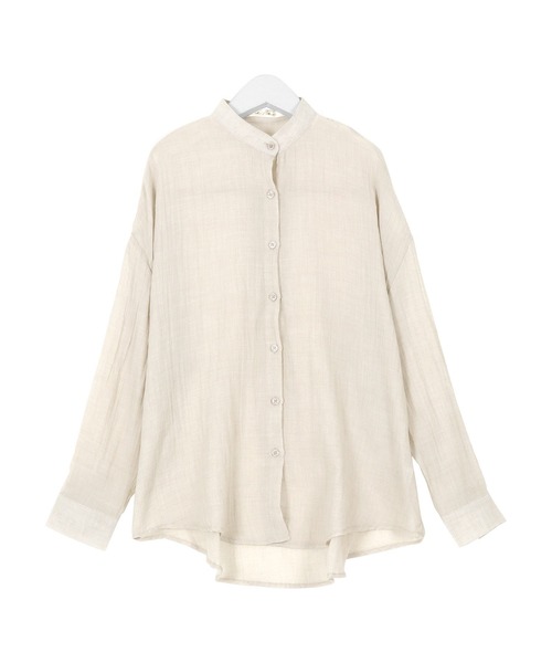 KOBE LETTUCE（コウベレタス）の「通気性バツグンで真夏も快適！選べる2タイプ シアーガーゼリラックスシャツ（シャツ/ブラウス・レディース・ベージュ/オレンジ/グレイッシュベージュ/オフホワイト/ブラック/グレー/ピンク/ブルー/ネイビー/ライトグレー/ライトピンク/イエロー系1/ネイビー系1/ベージュ系/ベージュ系1/ライトグレー系/ピンク系/ライトグレー系1/ホワイト系/イエロー系/ホワイト系1/ネイビー系/ピンク系1/ブラック系1/ブラック系/ミント/チャコールグレー/ホワイト系2/イエロー系2/ベージュ系2/ブルー系/ブルー系1/グレー系/ホワイト系3/ホワイト系4/イエロー系3/グリーン/グリーン系・FREE/2/1/3）」の14枚目の写真