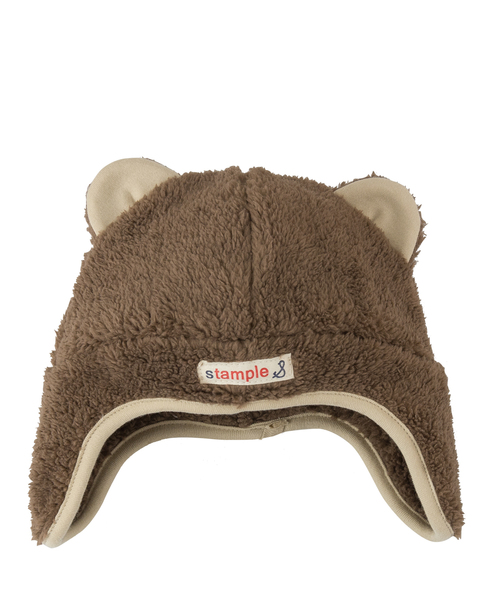 stample(スタンプル)の「ボアフリース ベアーキャップ(ニットキャップ/ビーニー・キッズ・ブラウン/アイボリー・SS/XS)」の2枚目の写真