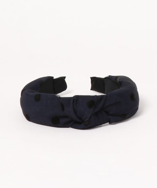 Fun & Daily（ファンアンドデイリー）の「F&D : ドットガーゼカチューシャ（カチューシャ・レディース・ブラック/ネイビー/イエロー/グリーン/ワインレッド・FREE）」の6枚目の写真