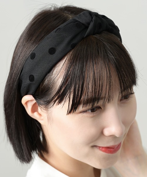 Fun & Daily（ファンアンドデイリー）の「F&D : ドットガーゼカチューシャ（カチューシャ・レディース・ブラック/ネイビー/イエロー/グリーン/ワインレッド・FREE）」の13枚目の写真