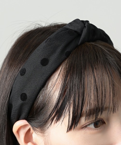 Fun & Daily（ファンアンドデイリー）の「F&D : ドットガーゼカチューシャ（カチューシャ・レディース・ブラック/ネイビー/イエロー/グリーン/ワインレッド・FREE）」の11枚目の写真