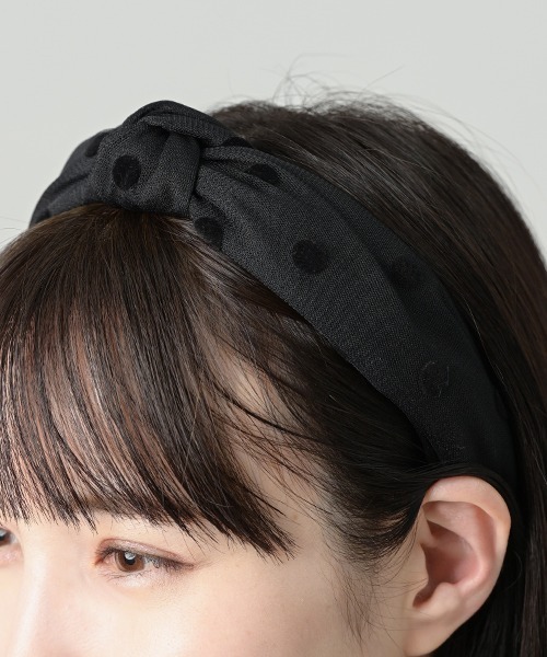 Fun & Daily（ファンアンドデイリー）の「F&D : ドットガーゼカチューシャ（カチューシャ・レディース・ブラック/ネイビー/イエロー/グリーン/ワインレッド・FREE）」の10枚目の写真