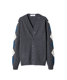 LE CIEL BLEU | Argyle Sleeve Knit Cardigan(ニット/セーター)