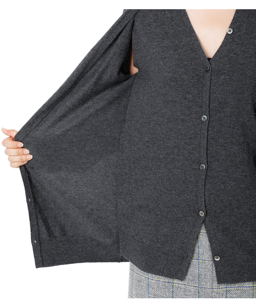 LE CIEL BLEU（ルシェルブルー）の「Argyle Sleeve Knit Cardigan（ニット/セーター・レディース・チャコールグレー/ネイビー・36）」の18枚目の写真