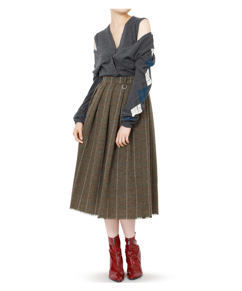 LE CIEL BLEU（ルシェルブルー）の「Argyle Sleeve Knit Cardigan（ニット/セーター・レディース・チャコールグレー/ネイビー・36）」の7枚目の写真