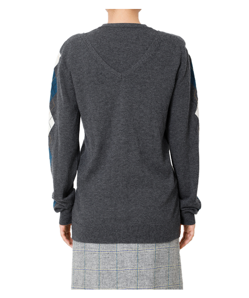 LE CIEL BLEU（ルシェルブルー）の「Argyle Sleeve Knit Cardigan（ニット/セーター・レディース・チャコールグレー/ネイビー・36）」の15枚目の写真