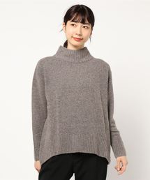 ハイネック後ろスリットゆるニットプルオーバー