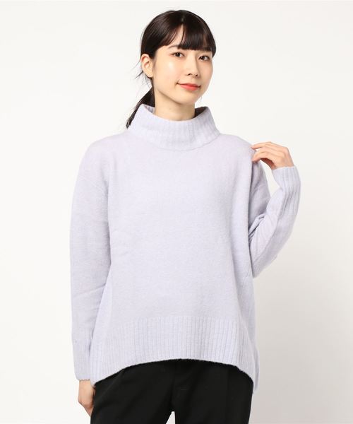 12Twelve Agenda(トゥエルブ アジェンダ)の「ハイネック後ろスリットゆるニットプルオーバー(ニット/セーター・レディース・ブラウン/オフホワイト/ラベンダー/ライトグレー・M)」の7枚目の写真