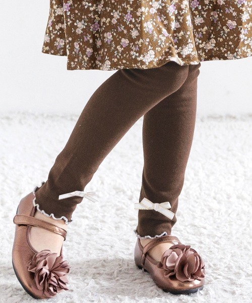 Bee des Bee（ビーデスビー）の「リボンレギンス（レギンス/スパッツ・キッズ・チャコールグレー/ブラック/ピンク/キャメル/ネイビー/ブルー/グレー/グレイッシュベージュ/パープル/ベージュ/グレー系/ダークブラウン/ピンク系その他/ホワイト/グレー系その他/パープル系/ライトグレー/ライトピンク・110cm/100cm/120cm/130cm/140cm/150cm）」の9枚目の写真