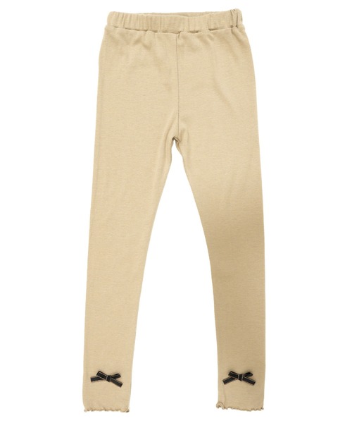 Bee des Bee（ビーデスビー）の「リボンレギンス（レギンス/スパッツ・キッズ・チャコールグレー/ブラック/ピンク/キャメル/ネイビー/ブルー/グレー/グレイッシュベージュ/パープル/ベージュ/グレー系/ダークブラウン/ピンク系その他/ホワイト/グレー系その他/パープル系/ライトグレー/ライトピンク・110cm/100cm/120cm/130cm/140cm/150cm）」の7枚目の写真