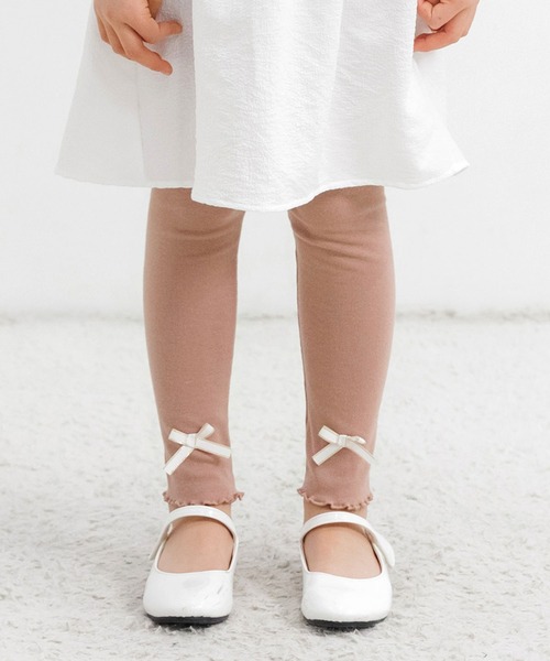 Bee des Bee（ビーデスビー）の「リボンレギンス（レギンス/スパッツ・キッズ・チャコールグレー/ブラック/ピンク/キャメル/ネイビー/ブルー/グレー/グレイッシュベージュ/パープル/ベージュ/グレー系/ダークブラウン/ピンク系その他/ホワイト/グレー系その他/パープル系/ライトグレー/ライトピンク・110cm/100cm/120cm/130cm/140cm/150cm）」の17枚目の写真