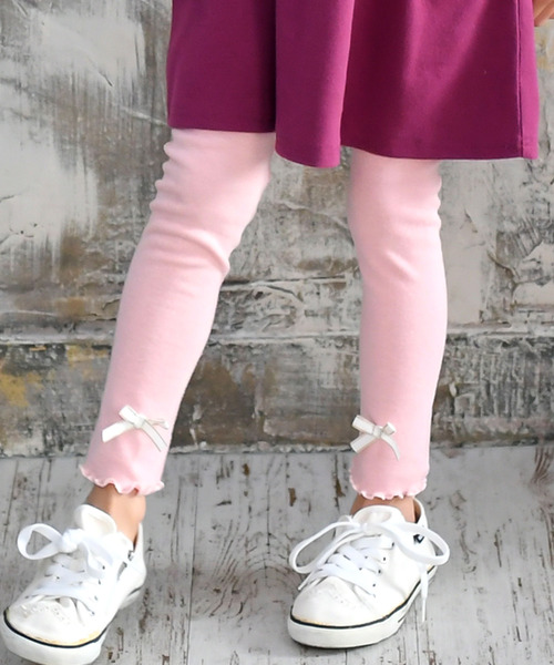 Bee des Bee（ビーデスビー）の「リボンレギンス（レギンス/スパッツ・キッズ・チャコールグレー/ブラック/ピンク/キャメル/ネイビー/ブルー/グレー/グレイッシュベージュ/パープル/ベージュ/グレー系/ダークブラウン/ピンク系その他/ホワイト/グレー系その他/パープル系/ライトグレー/ライトピンク・110cm/100cm/120cm/130cm/140cm/150cm）」の16枚目の写真