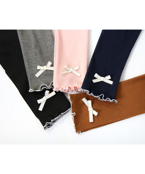 Bee des Bee（ビーデスビー）の「リボンレギンス（レギンス/スパッツ・キッズ・チャコールグレー/ブラック/ピンク/キャメル/ネイビー/ブルー/グレー/グレイッシュベージュ/パープル/ベージュ/グレー系/ダークブラウン/ピンク系その他/ホワイト/グレー系その他/パープル系/ライトグレー/ライトピンク・110cm/100cm/120cm/130cm/140cm/150cm）」の20枚目の写真