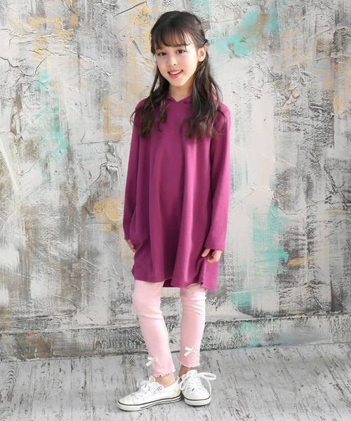 Bee des Bee（ビーデスビー）の「リボンレギンス（レギンス/スパッツ・キッズ・チャコールグレー/ブラック/ピンク/キャメル/ネイビー/ブルー/グレー/グレイッシュベージュ/パープル/ベージュ/グレー系/ダークブラウン/ピンク系その他/ホワイト/グレー系その他/パープル系/ライトグレー/ライトピンク・110cm/100cm/120cm/130cm/140cm/150cm）」の21枚目の写真