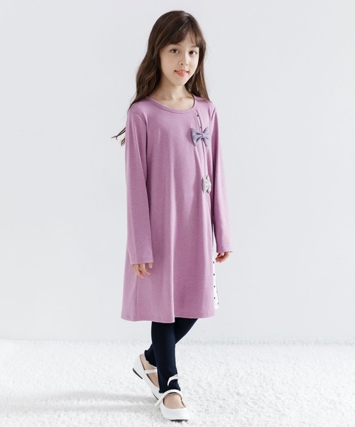 Bee des Bee（ビーデスビー）の「リボンレギンス（レギンス/スパッツ・キッズ・チャコールグレー/ブラック/ピンク/キャメル/ネイビー/ブルー/グレー/グレイッシュベージュ/パープル/ベージュ/グレー系/ダークブラウン/ピンク系その他/ホワイト/グレー系その他/パープル系/ライトグレー/ライトピンク・110cm/100cm/120cm/130cm/140cm/150cm）」の22枚目の写真