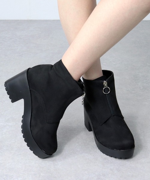 LibertyDoll（リバティードール）の「Liberty Doll / 厚底8cm フロントジップ チャンキーブーツ(9042-SA)（ブーツ・レディース・ブラック/ダークブラウン/グレー/ブラック系その他・M/LL/L/S）」の2枚目の写真